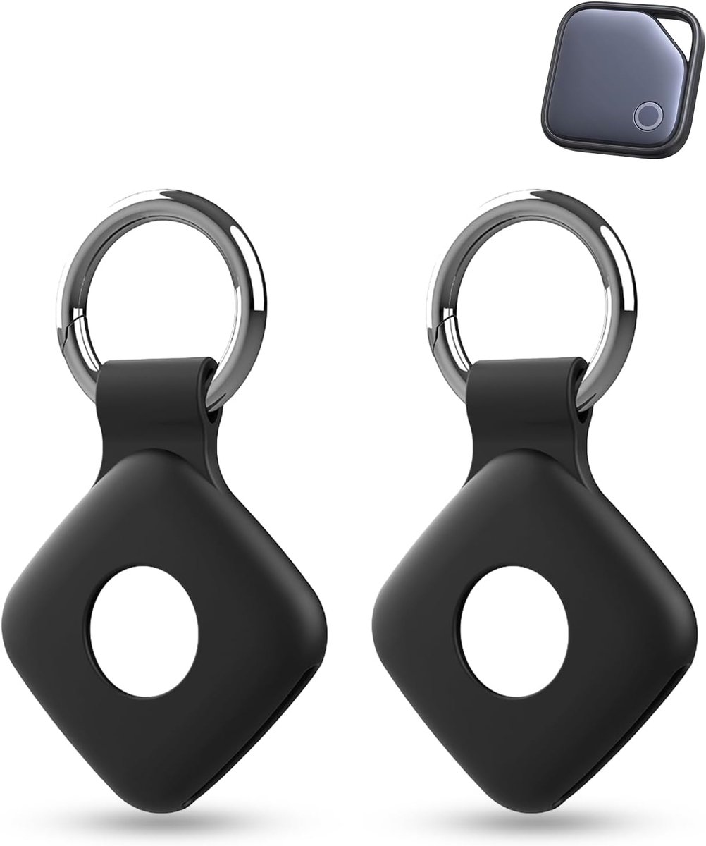 2 stuks siliconen hoesjes voor Ugreen FineTrack anti-verlies tracker, daunke volledige bescherming cover (geschikt voor ouderen, huisdieren, rugzak, bagage, kinderen, sleutel), krasbestendig, zwart