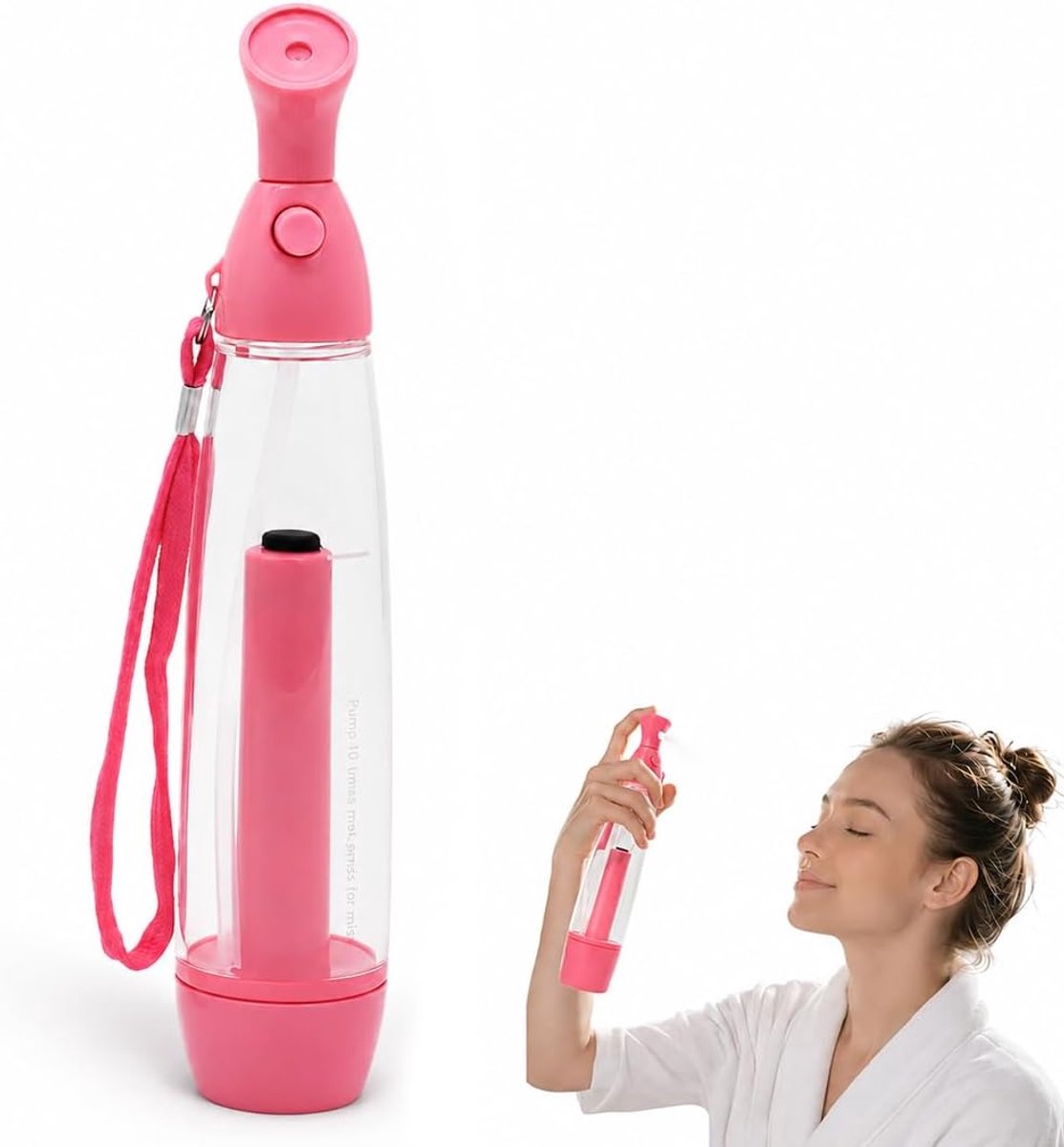 1 stuk waterverstuiver, spuitnevel, waterverstuiver, spray, fles, koeling, zomerkoeling, met pomp, drinkfles met sproeifunctie, nevel