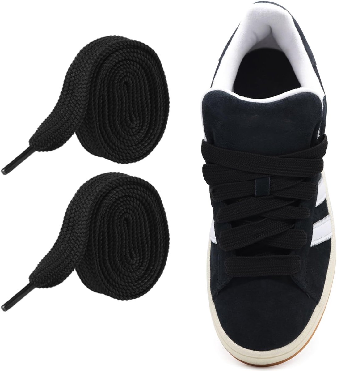 Schoenveters 17mm Voor Sneakers Polyester - Vervangende Platte Schoenveters Voor Sport, Sneakers, Dagelijks (Flat Shoelace)