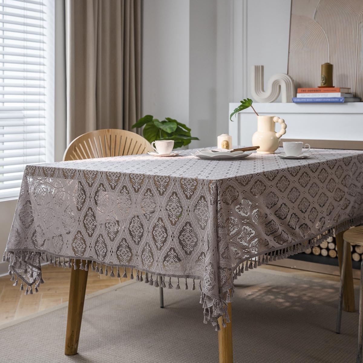 100-400 cm, vierkant, rechthoekig, haak met kwasten, meerdere maten, antiek kanten design, tafeldecoratie, eetkamer, thuisfeest