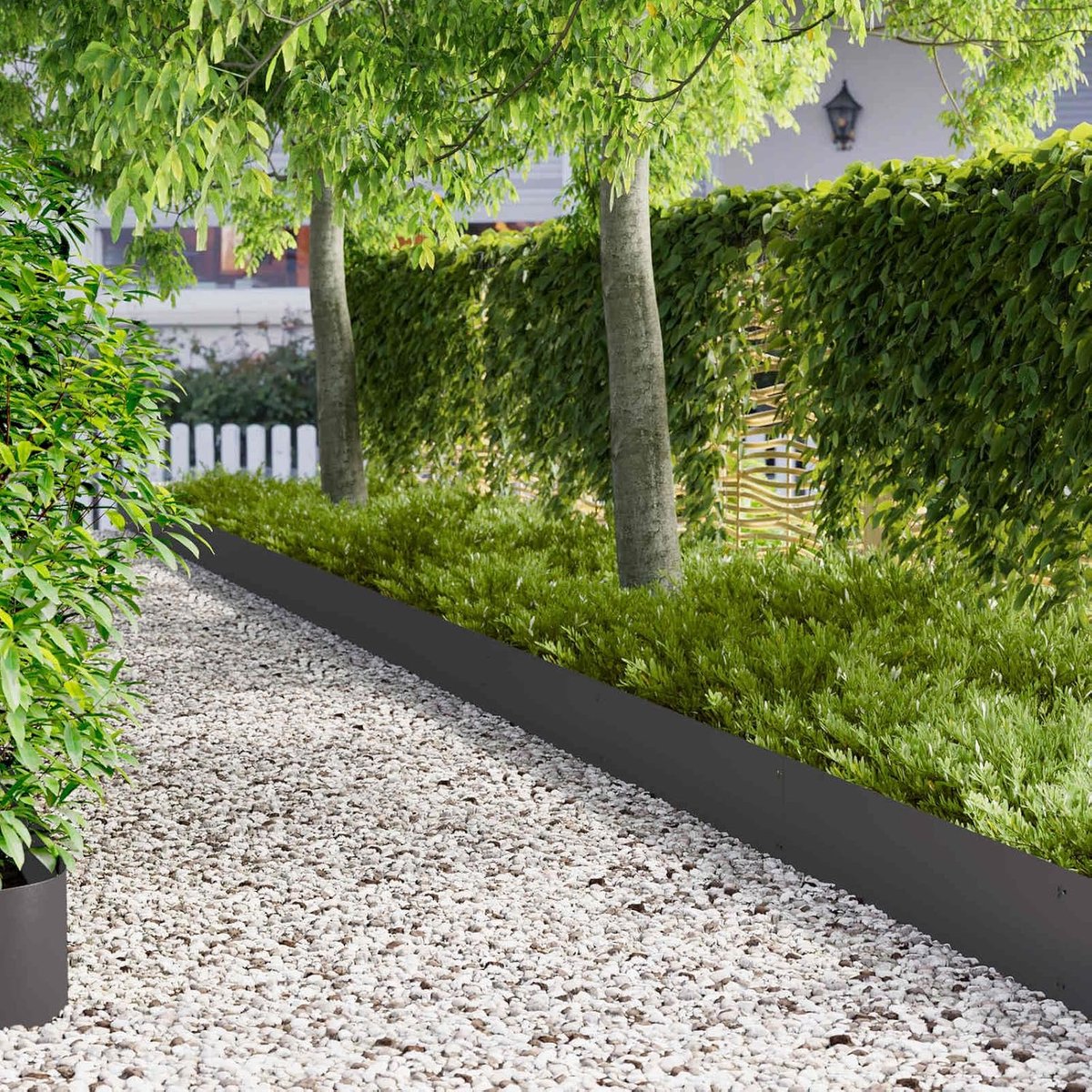 Staal, 10 stuks, 103 x 25 cm, zwart