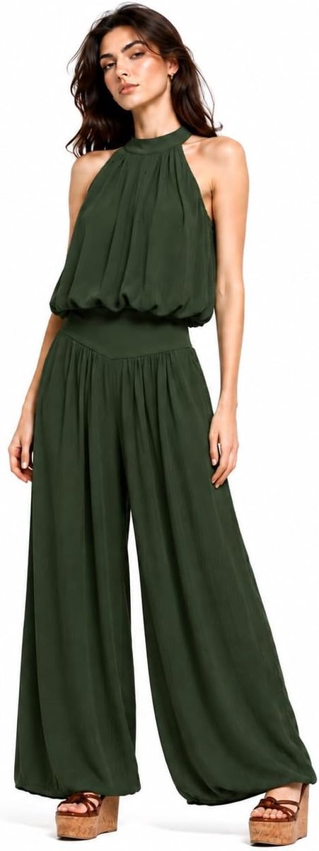 Elegante, 2-delige set voor dames, mouwloze top en ballonbroek met hoge taille, bijpassende casual chique zomeroutfit, zacht en los