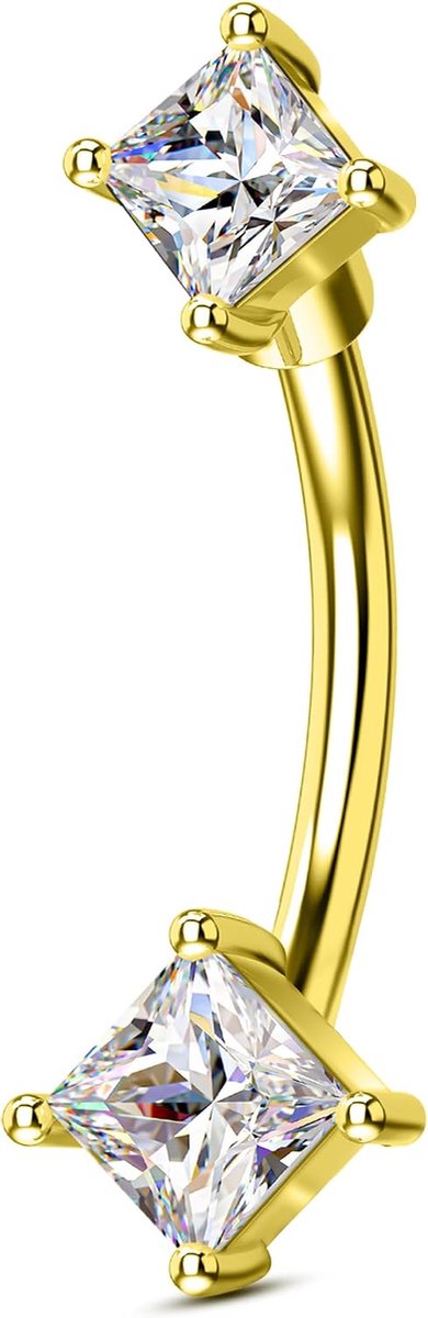 Piercing Sieraden Wenkbrauw Bar Goud Zilver Gebogen Barbell Verticale Labret Lip Bars 316L Chirurgisch Staal Tragus Daith Kraakbeen Oorbellen Piercing Sieraden voor Vrouwen 6 8 mm