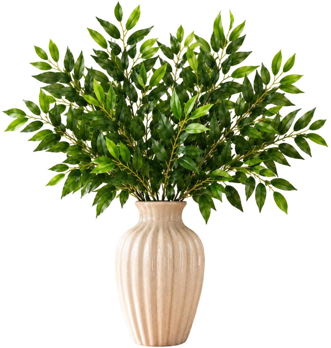 Mica Decorations Kunstplant takken Ruscus - 4x - H72 cm - lichtgroen - kunststof - bladgroen - siertakken