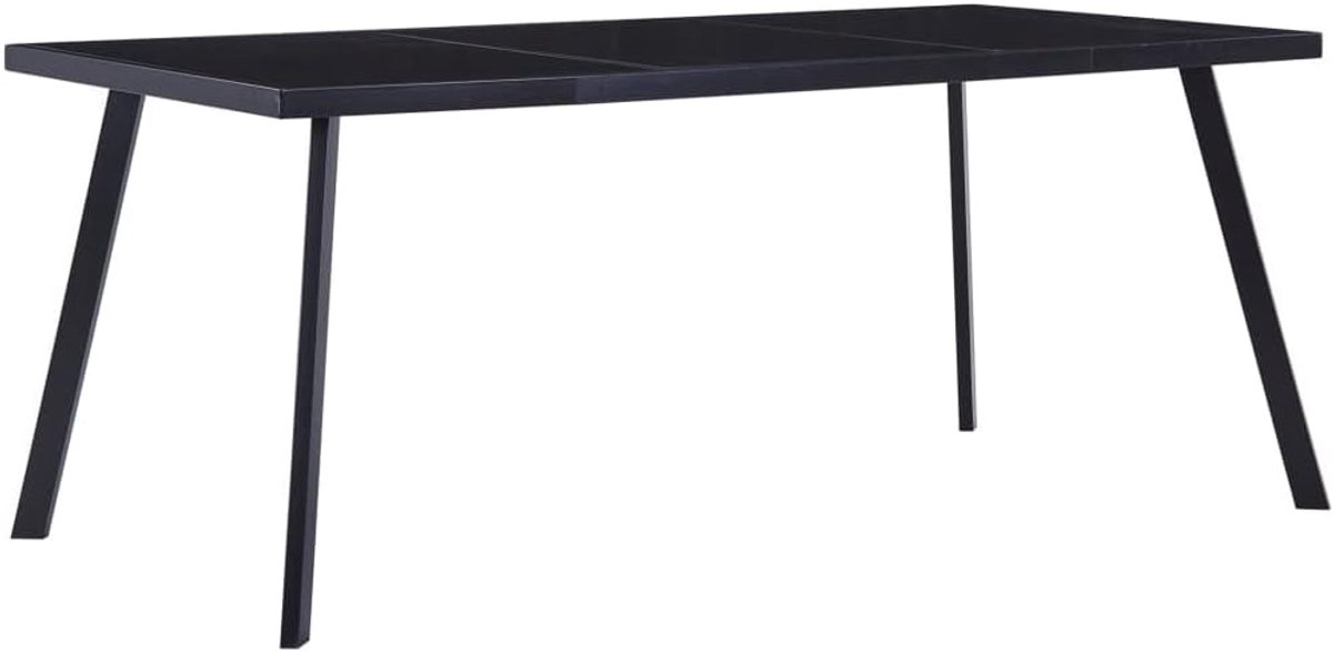 Gehard glas stalen industriële stijl strak ontwerp 160x80x75 cm zwart