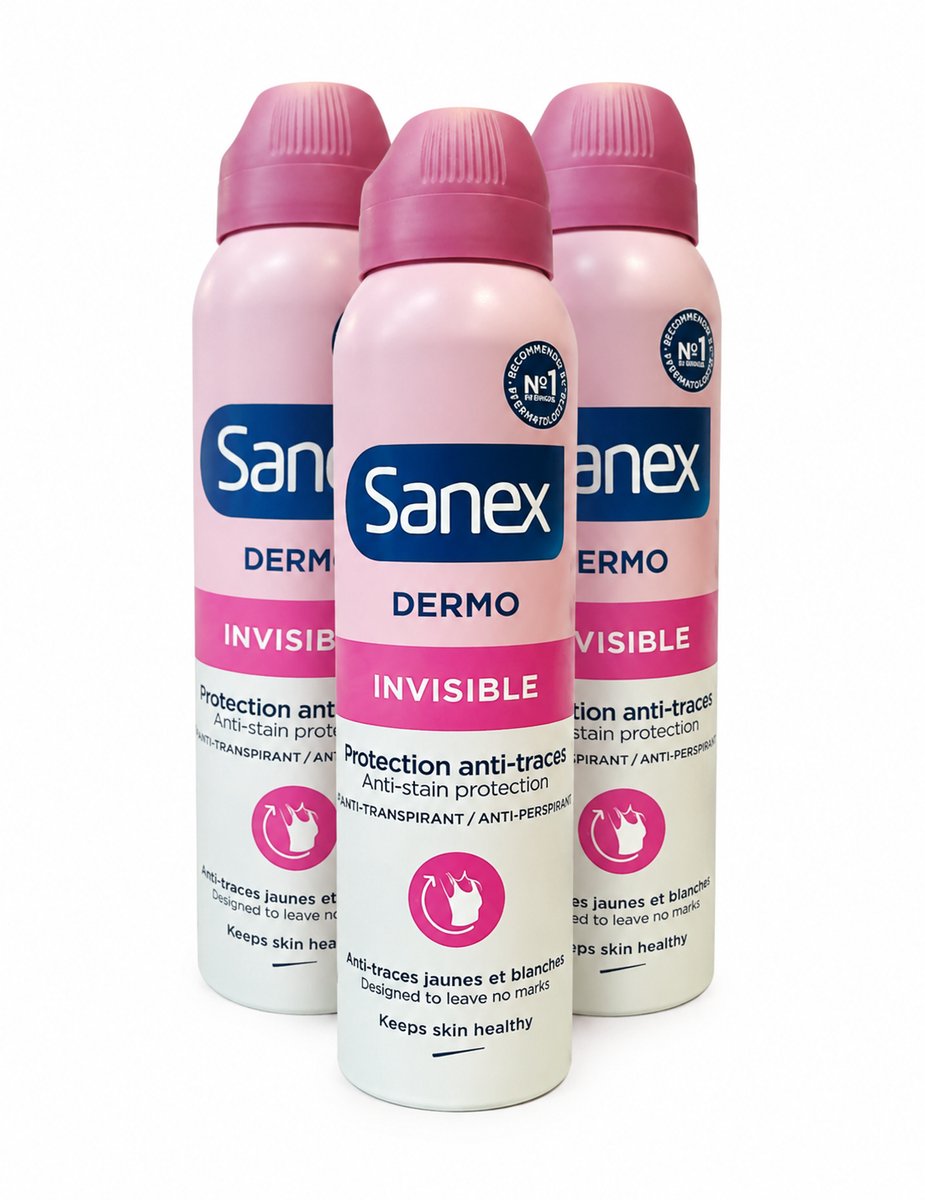 Sanex Deodorant Spray Dermo Invisible voordeelverpakking - 3 x 150 ml