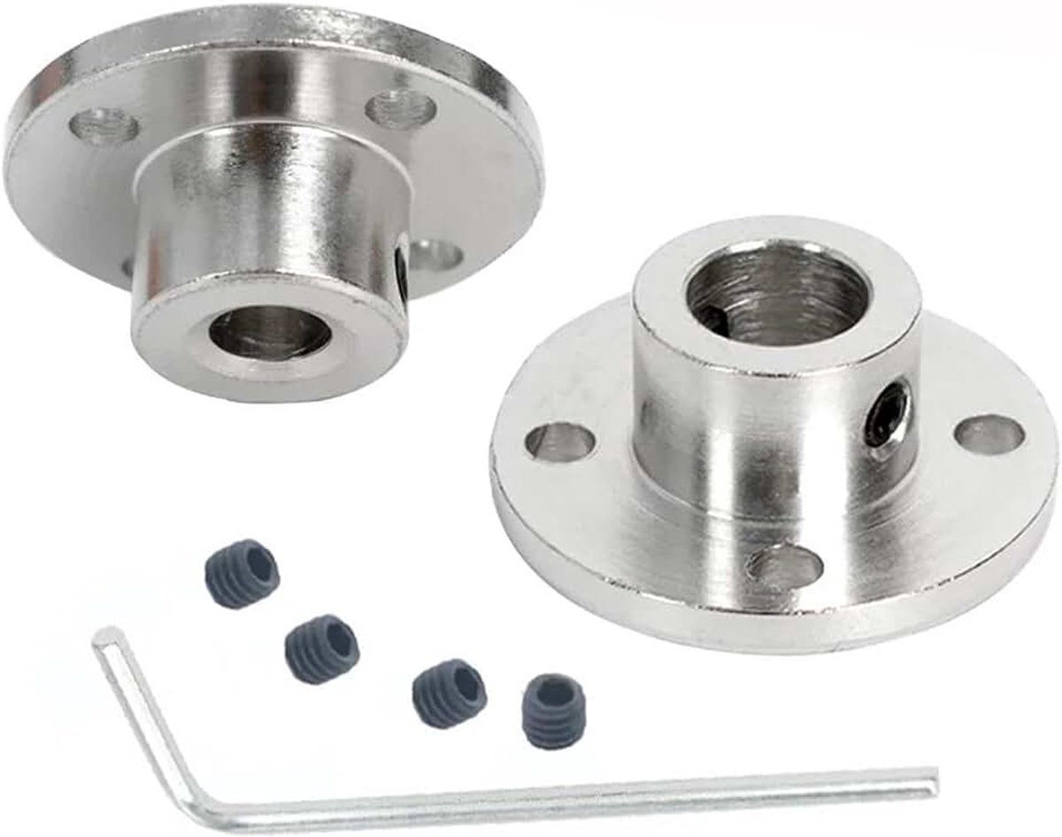 2 stuks flens-koppelingsverbinder, stijf geleidingsmodel, koppelingsaccessoires, 3/4/5/6/8/10/11/12 mm selectie, asfittingen voor doe-het-zelf RC motoren, askoppeling (2, binnendiameter 2 mm)