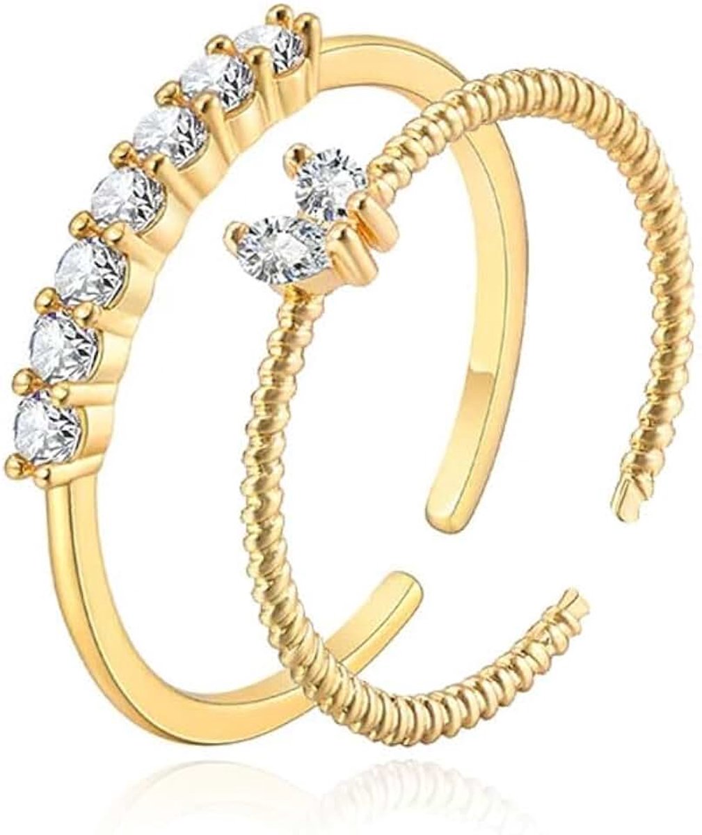 Ringenset: Set van twee Ringen - Goudkleurig
