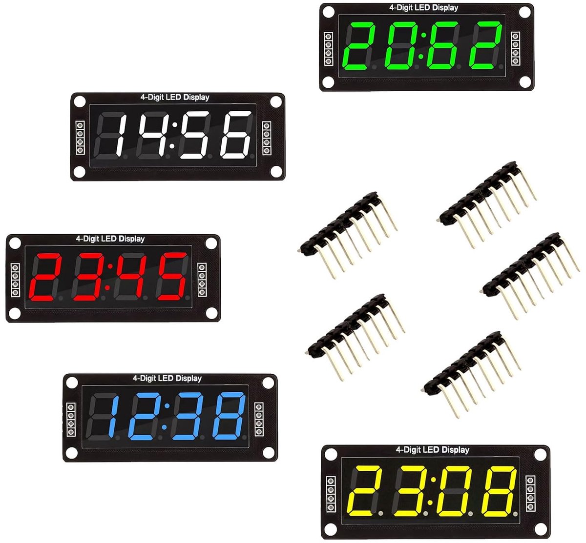 5 x Rood/Groen/Wit/Geel/Blauw Kleuren TM1637 0,56 inch LED-display Display Module voor Arduino