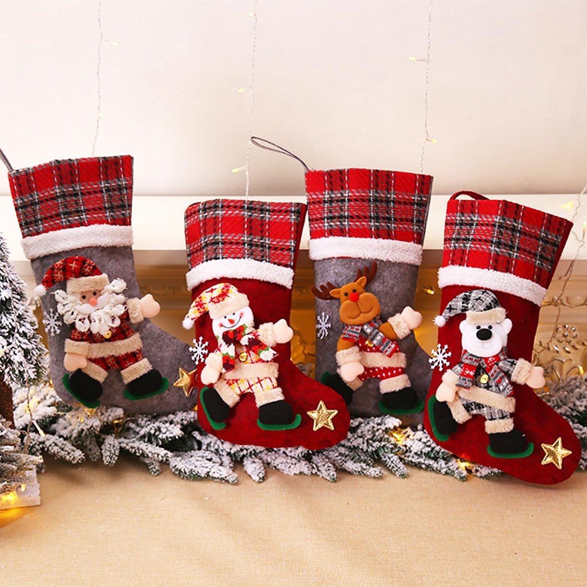 Kousen, hangende kerstdecoratie, kerstkous, gepersonaliseerd, vullen en ophangen, kerstkousen, voor kerstboom, open haard, etalage, hangende kerstdecoratie