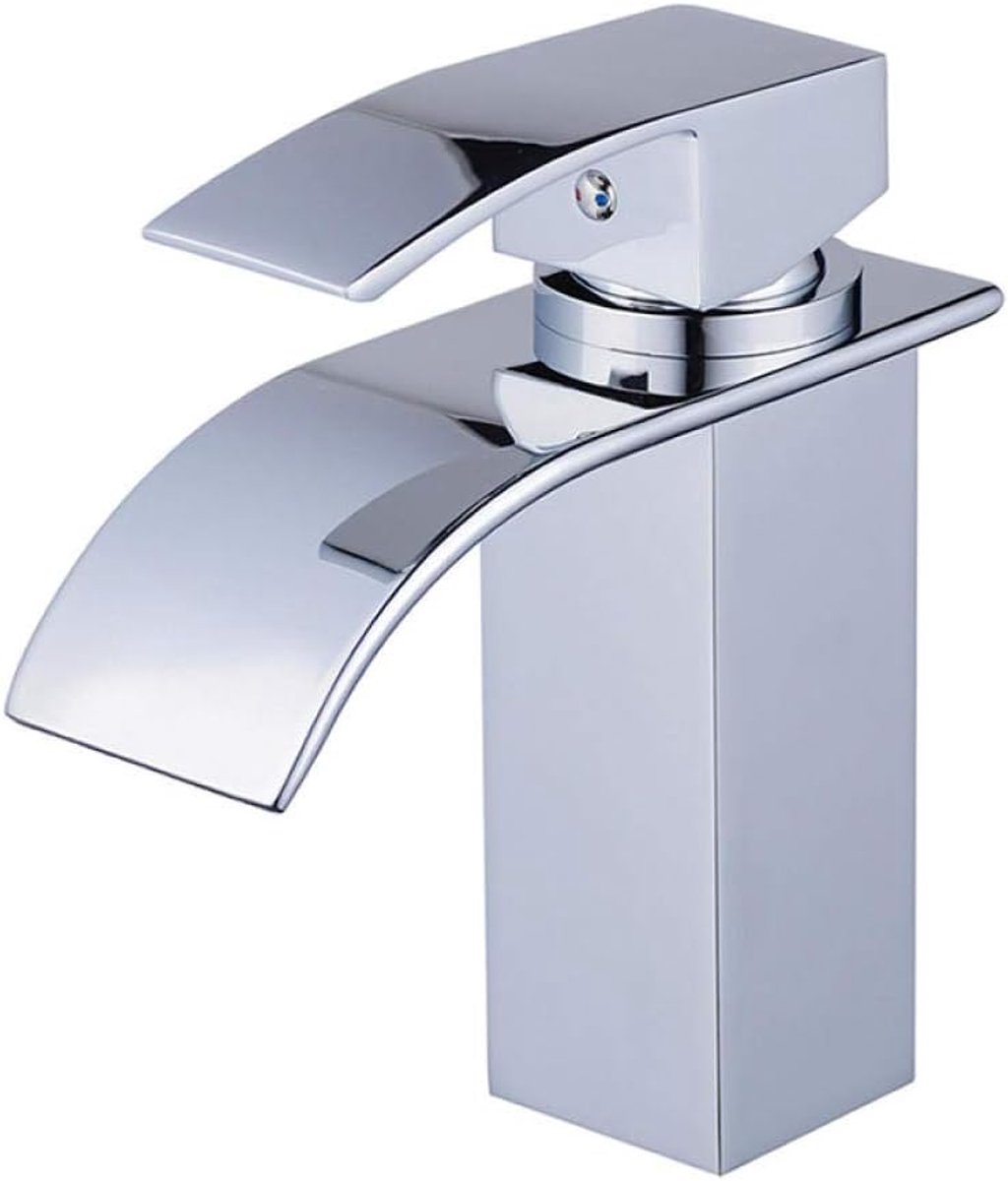 Messing wastafel huishoudelijke warm en koud water kraan Brede mond waterval wastafel kraan