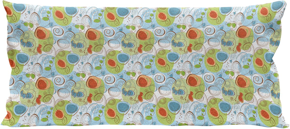 ABAKUHAUS Abstract Kussenhoes, Geometrische Funky Swirl, Kussenhoes met Ritssluiting en Dubbelzijdige Print, 90 x 40 cm, Lichtgroen Wit