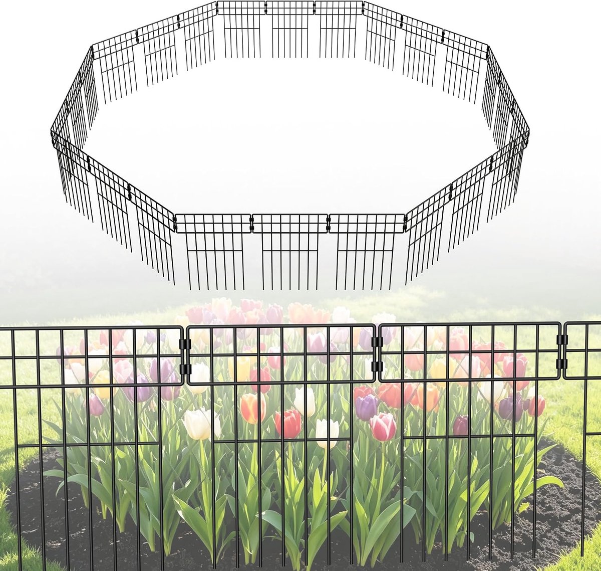 Dierenbarrière hek 10 stuks metalen tuinhek hondenhek 42 x 32cm