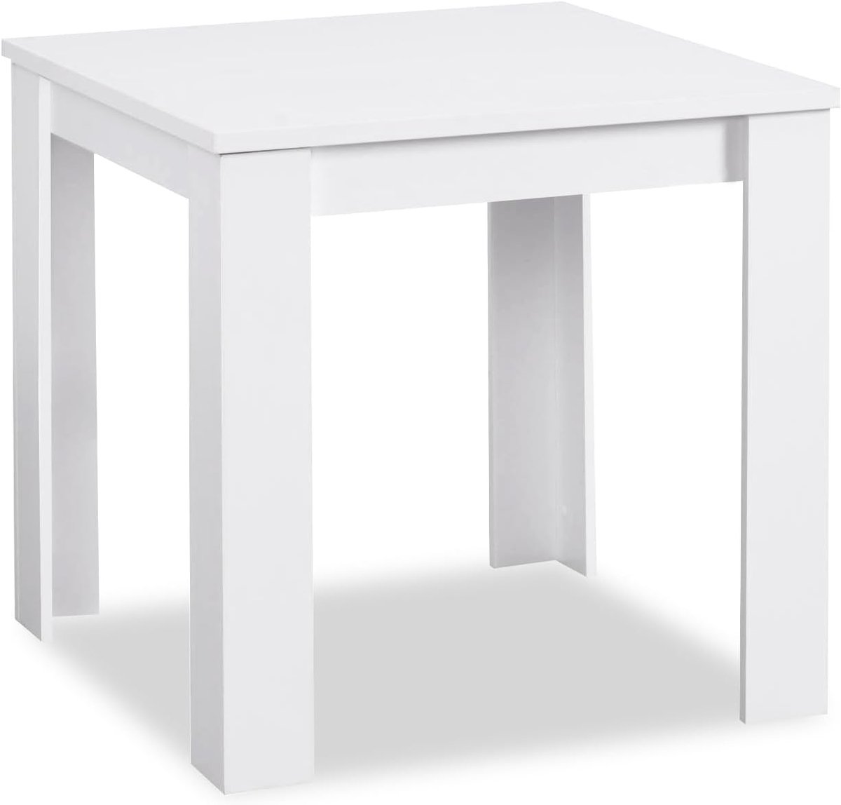 2180, eetkamertafel, 80 x 80 cm, keukentafel, eettafel, houten tafel, wit, 80 x 80 cm
