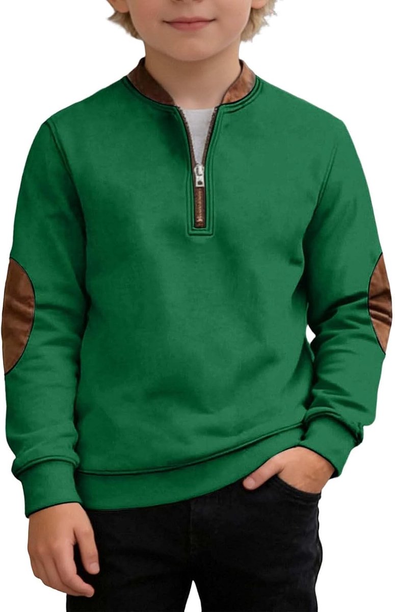 Kleurrijke trui voor jongens, lange mouwen, ronde hals, casual en warme wintertop voor kinderen en jongeren