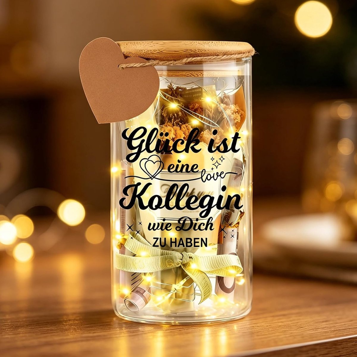 Led-flessenlicht, geldgeschenken, verjaardag, lichtfles, voor collega's, werkcollega's, gevuld met licht en liefde, perfect voor het wisselen van banen