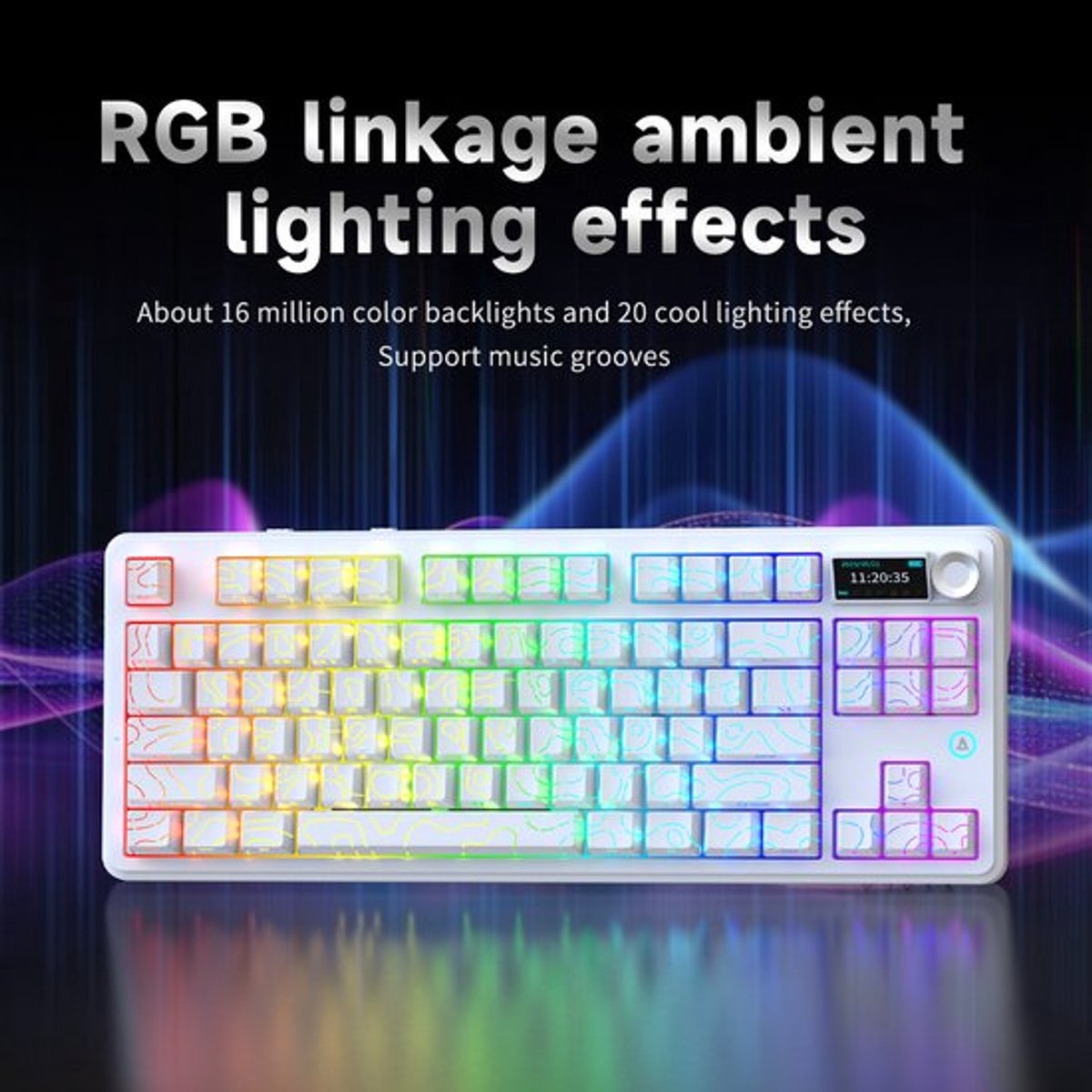 Mechanisch Toetsenbord Daydream Yellow - 87 Toetsen - Draadloos Bluetooth 2,4 GHz USB-C Opladen - RGB Achtergrondverlichting - Hot-Swap Schakelaars