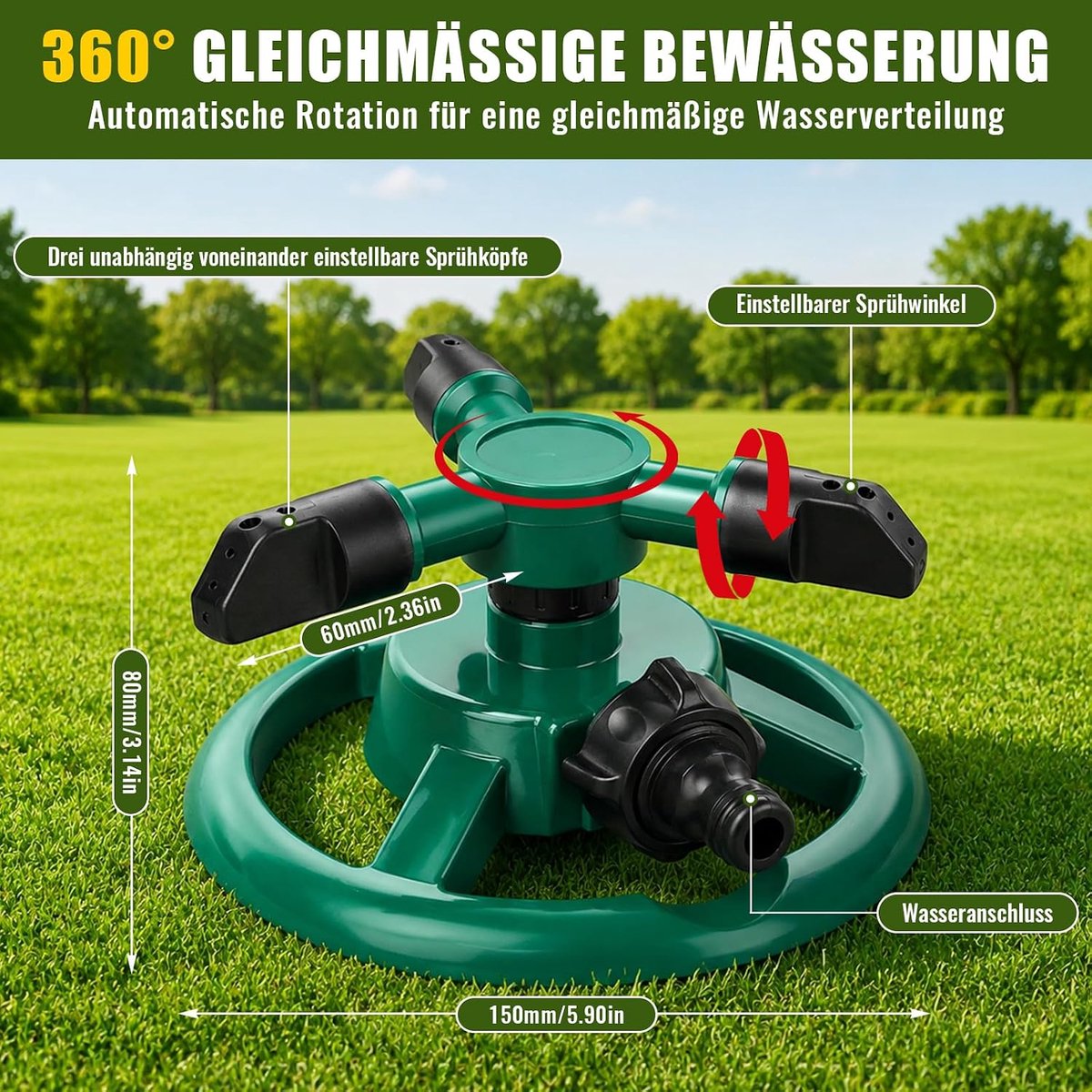 360 graden Lawn Sprinkler Tuin Automatische