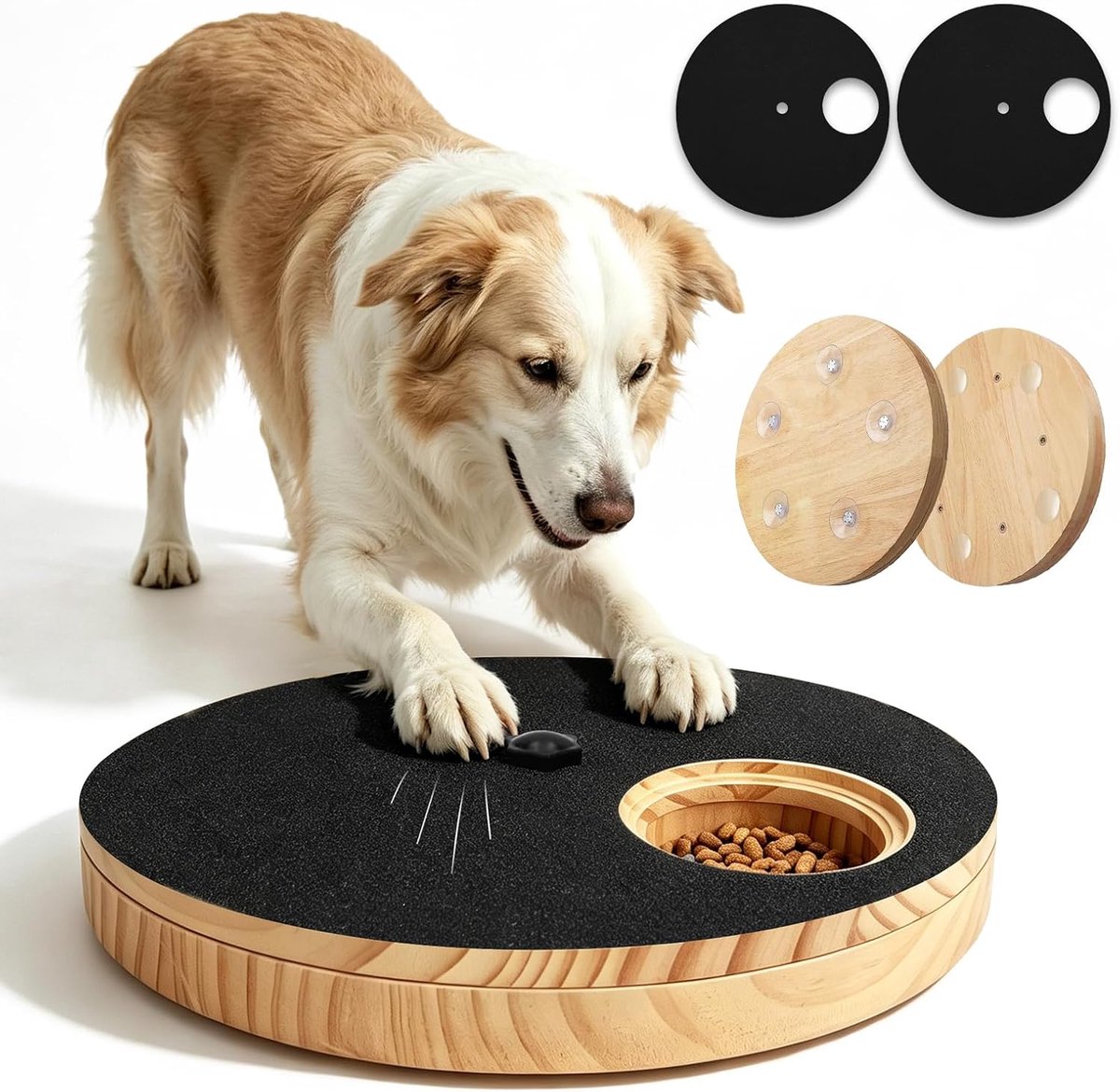 Krabplank voor honden met snackvak, 360° draaibaar, stressvrije