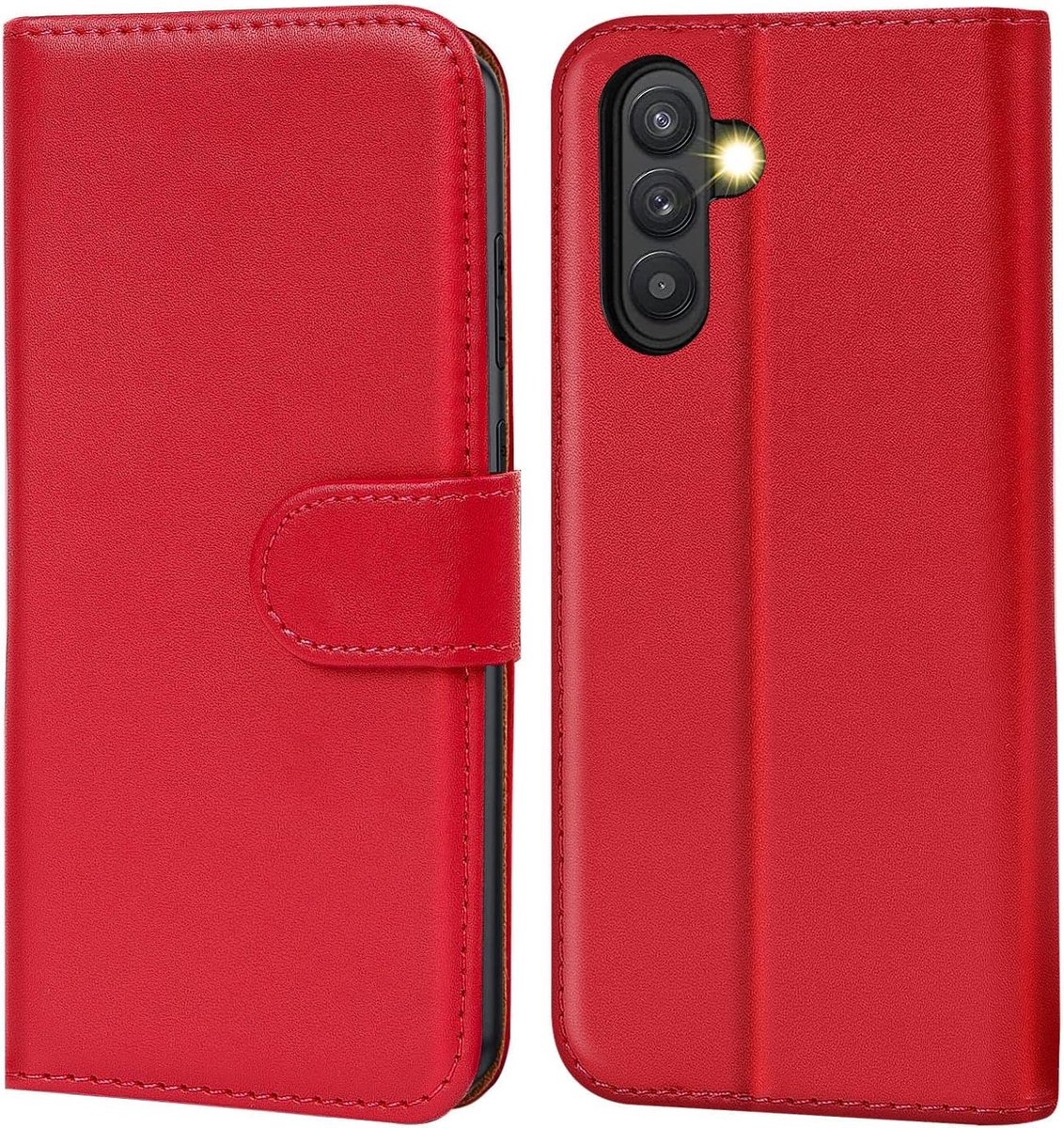 Hoes voor mobiele telefoon voor Samsung Galaxy A34 5G, bookcase tas flipcover voor Samsung A34 5G case [kaartenvak/standfunctie], rood