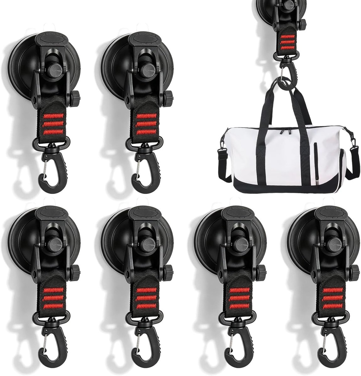 6 stuks zuignaphaken, extra sterk, vacuüm camping, zuignappen, anker met bevestigingshaak, extra sterke zuignap, camping, voor auto, zijluifels, tenten, camper, dekzeilen, accessoires
