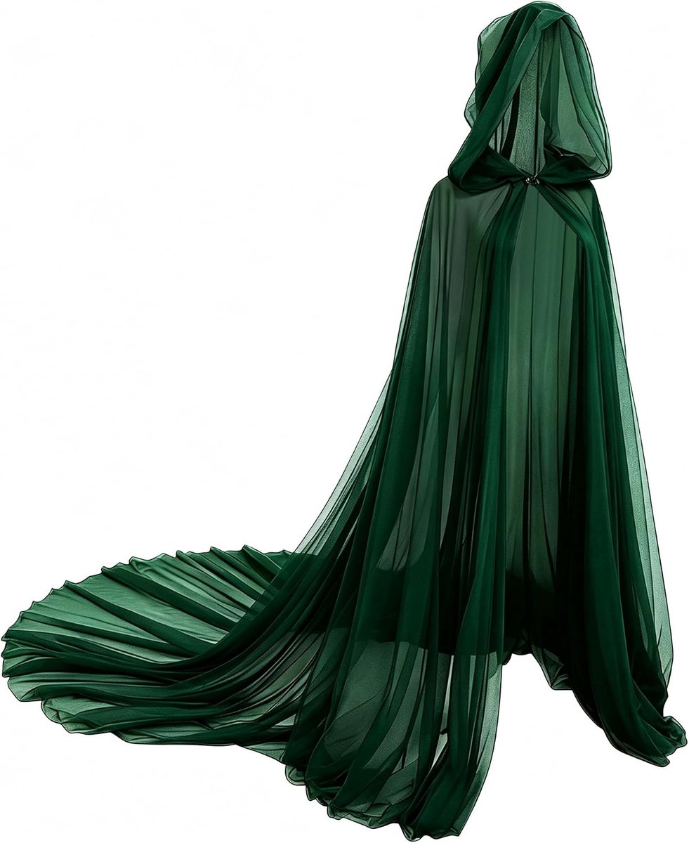 Capuchon tule cape Halloween spookbruidkostuum lange mesh cape