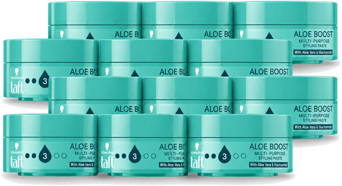 12 x Taft - Haarpaste Aloe Boost - 75 ml - Voordeelverpakking - 12 stuks