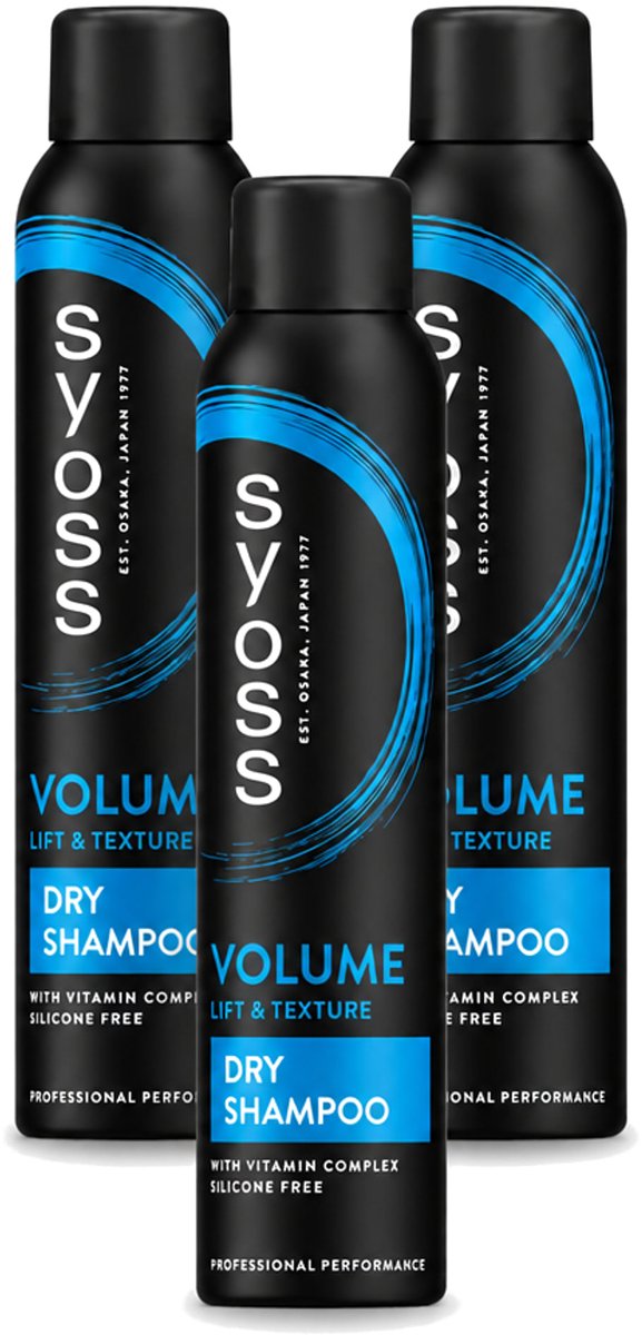 3 x SYOSS - Volume Droogshampoo - Shampoo - Voor Volumeboost - 200ml - Voordeelverpakking - 3 stuks