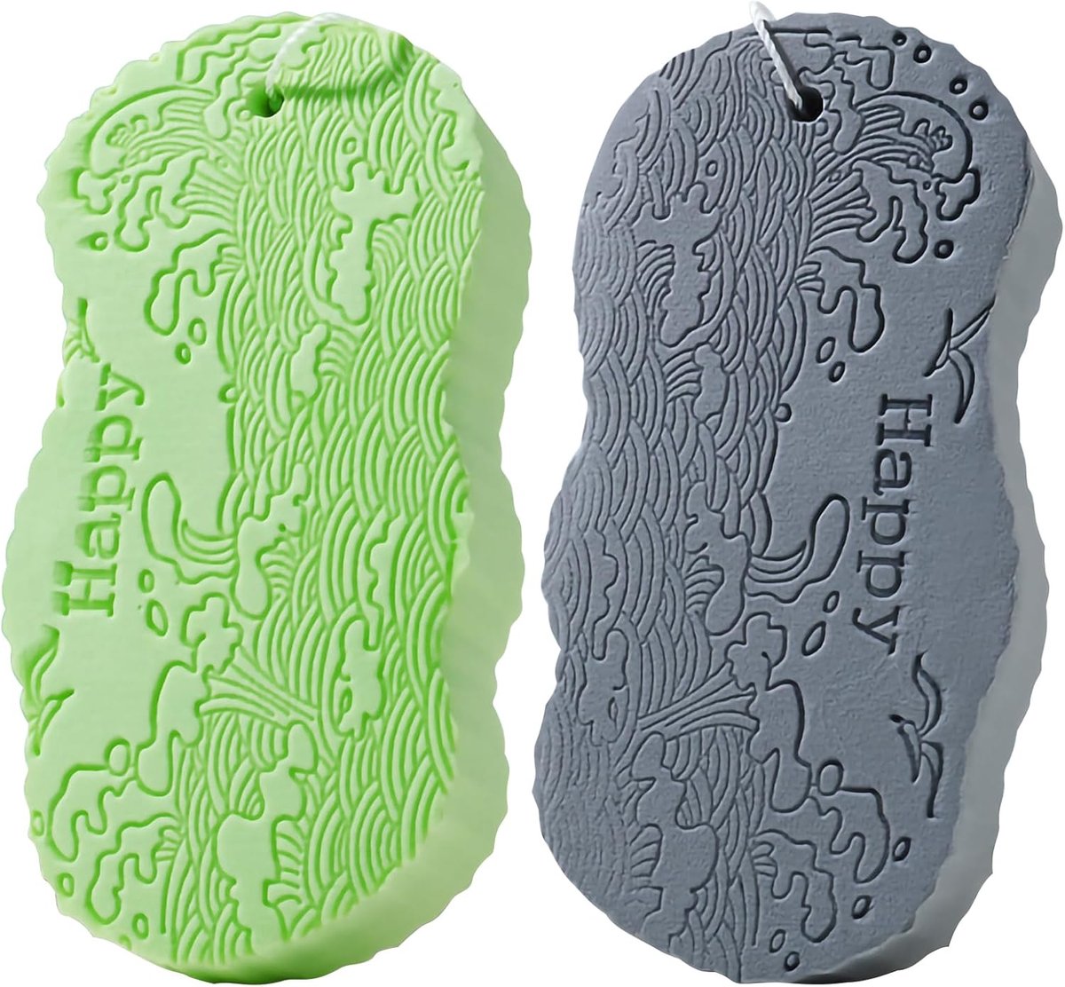 Douchespons, 2 stuks badspons, exfoliërende spons, natuurlijke spons, lichaamsborstel, exfoliatie, voetborstel voor de - ShopVlot