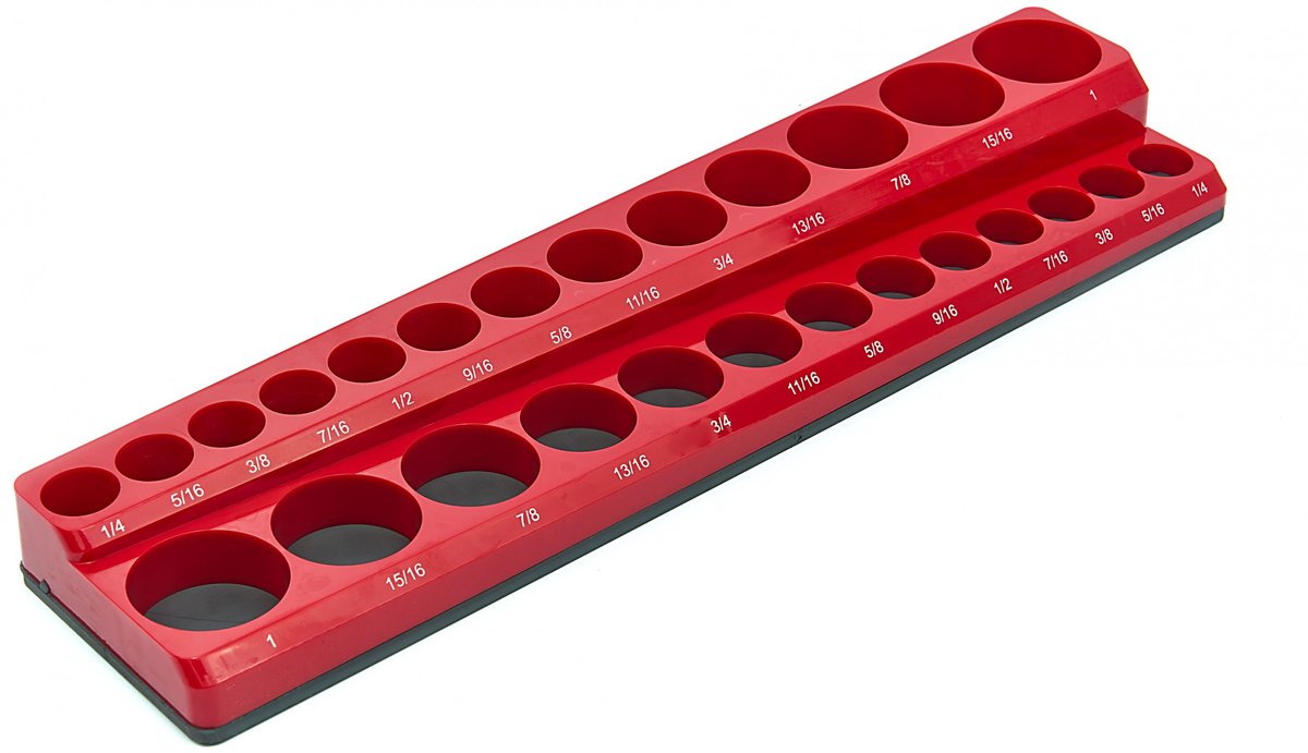 HBM magnetische accessoirehouder voor 26 stuks 3/8 inch Engelse maten, rood