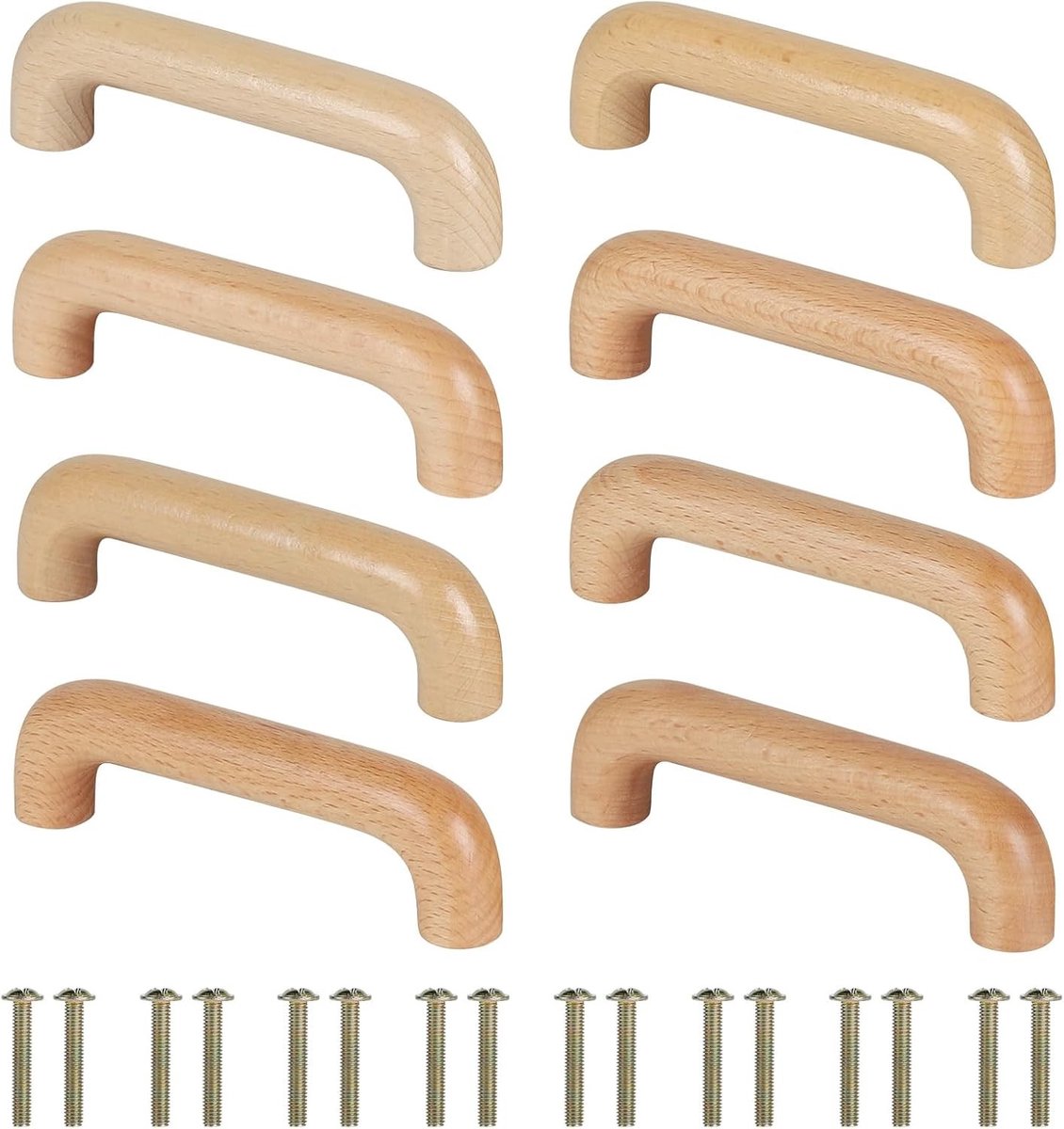 Luxe Ladesluitingen voor Keukenkastjes - 96 mm Curved Handgrepen met Schroeven - 8 Stuks voor Modern Interieur