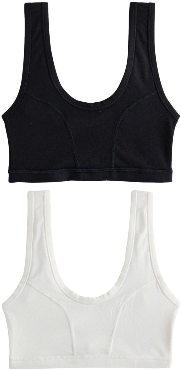Next Dames - Set van 2 huidvriendelijke bralettes - Zwart Black/Cream