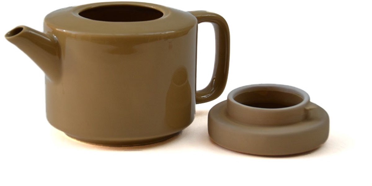 Floz Design theepot okergeel - combi mat en hoogglans aardewerk - 1350 ml