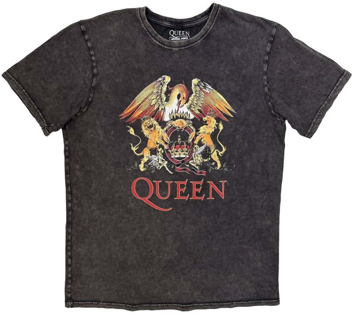Queen - Classic Crest Heren Tshirt - L - Grijs