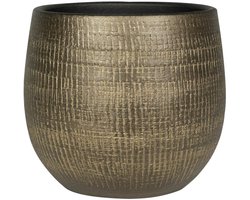 Ter Steege Plantenpot - metal look - goudkleurig - D26 x H25 cm - bloempot