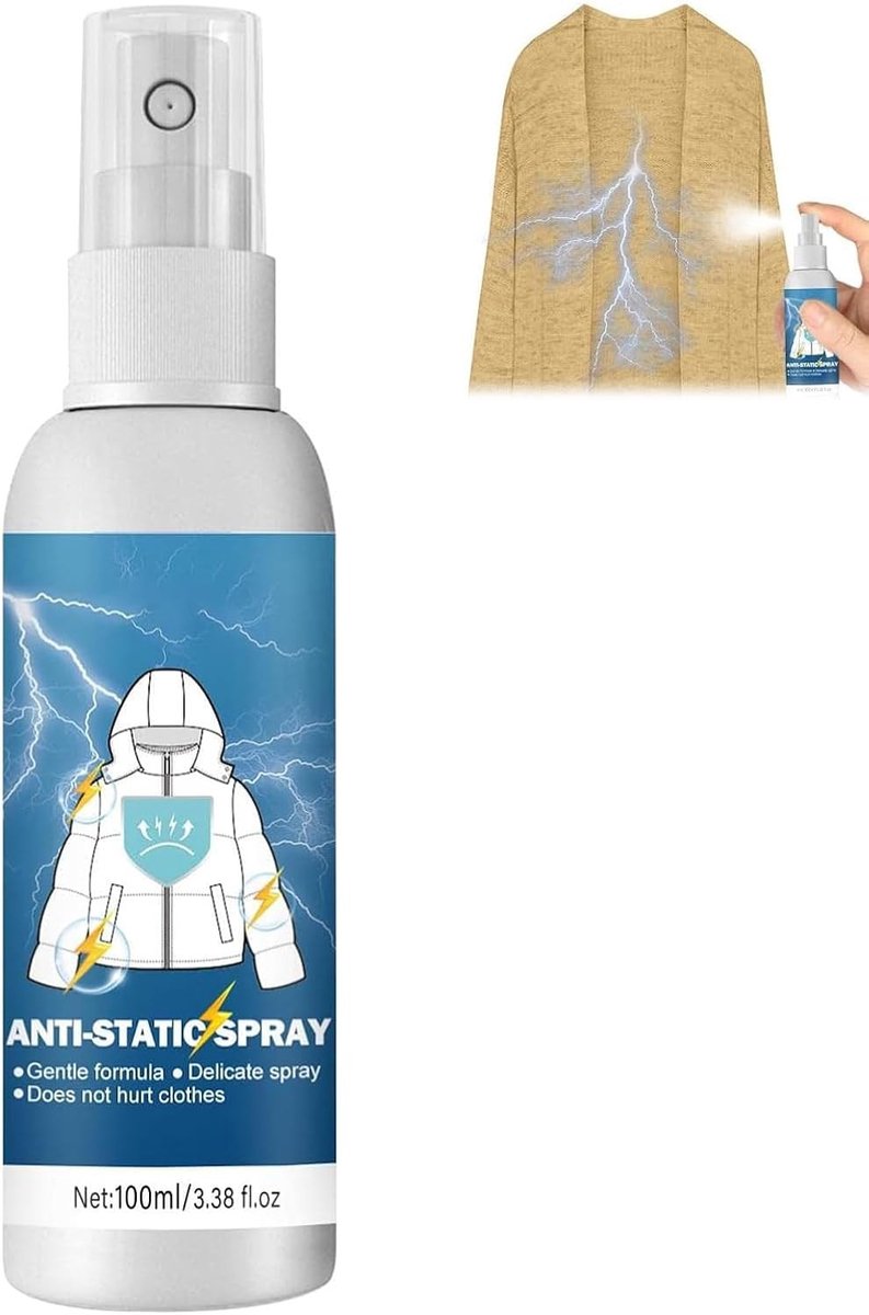 Antistatische Spray 100ml voor Kleding, Textiel en Meubels - Vermindert Statische Lading en Beschermt Tegen Statische Elektriciteit
