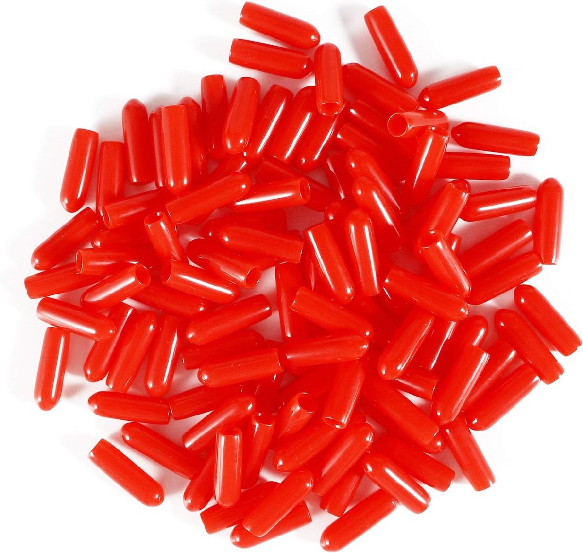 Duurzame PVC en rubberen beschermers voor ronde buizen - 100 stuks, binnen diameter 4 mm, rode eindkappen