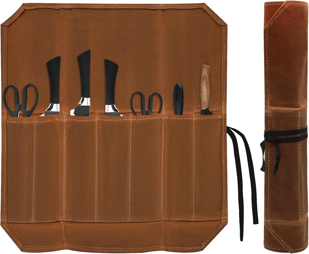 Professionele Koksmes Tas met 7 Compartimenten voor Messen, Keukenaccessoires en Outdoor Koken