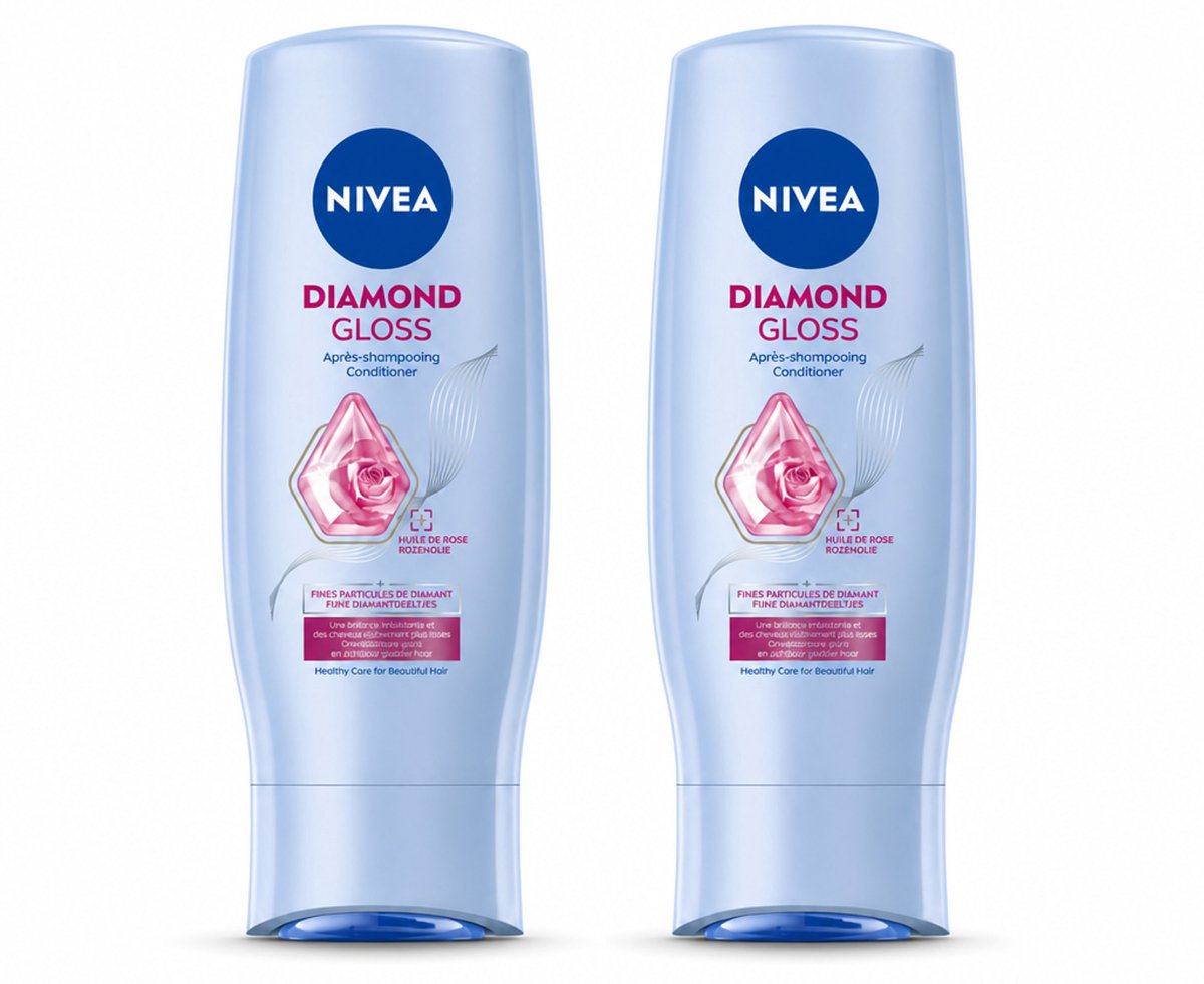 2 x NIVEA - Diamantglans Conditioner - Crèmespoeling - Voor Glans - 200 ml - Voordeelverpakking - 2 stuks