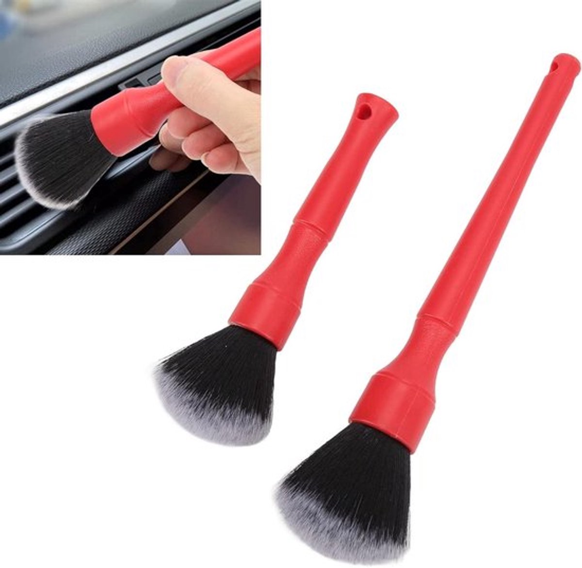 Allecto Plus - Autodetailborstels Set van 2 stuks voor Auto Reiniging - Universeel