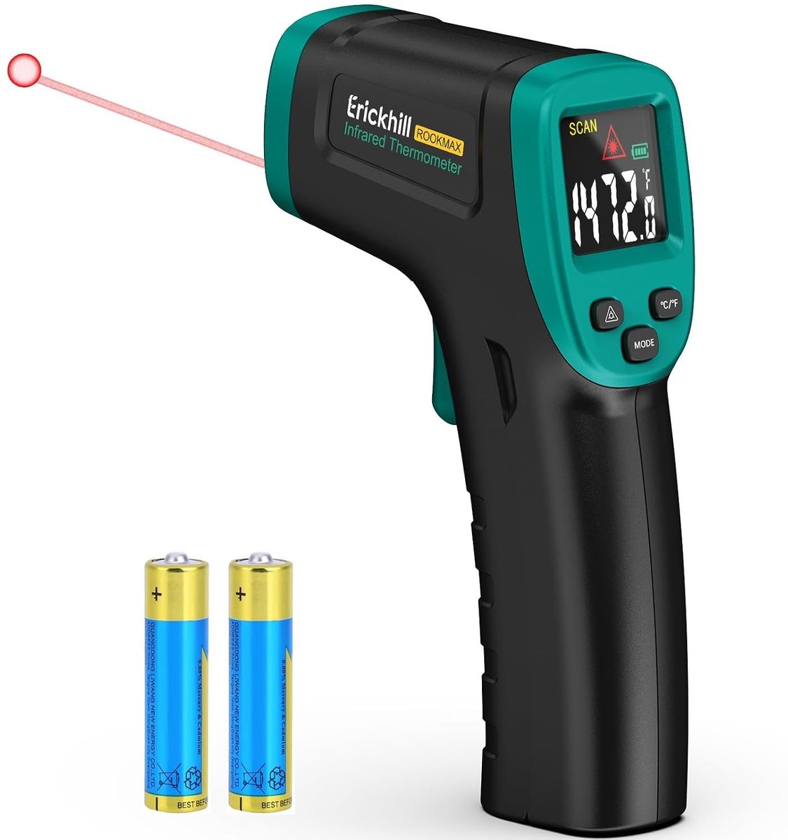 Aanlegthermometer - Zwart - 50~800℃ - Infrarood Contactloze Digitale Laserthermometer met LCD - Voor Koken en Industrieel Gebruik
