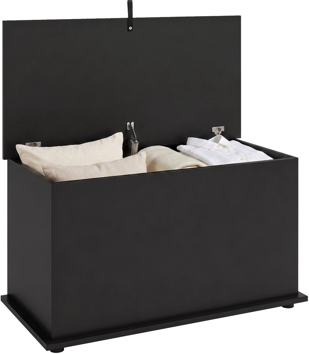 HOMCOM Opbergkist - Spaanplaat - 80 x 40 x 45 cm - Zwart
