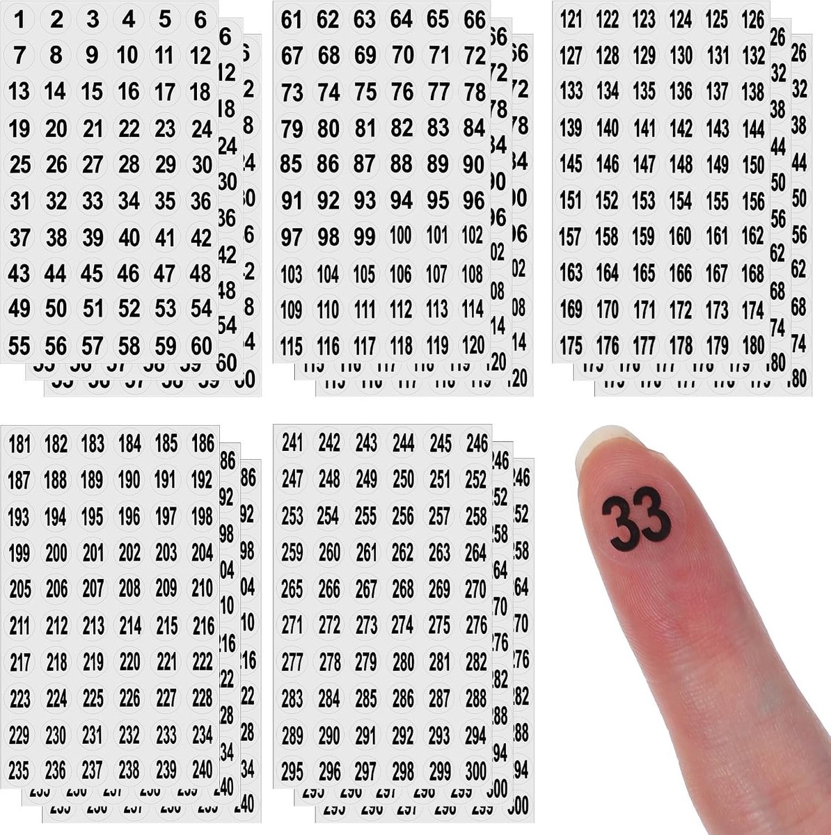 Ronde Nummer Stickers 1-300, Kleine Duidelijke Volgorde Nummer Labels, Zelfklevende Stickers voor Opslag, Gereedschapskist en Organisatie van Voorwerpen