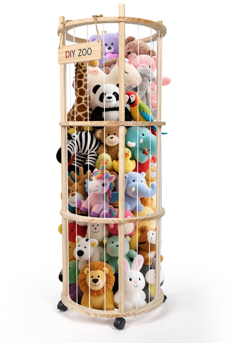 Jradse Pluche opbergruimte, 130 x 48 x 30 cm, met 360° draaibare wielen en remmen, geschikt voor kinderkamer - ShopVlot