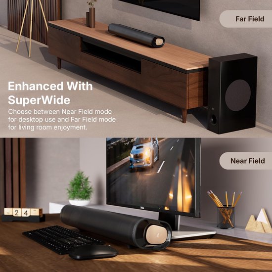 2.1 Soundbar - Home Audio - Film en Muziek - Dolby Audio - Compact Formaat - Zwart — afbeelding 3