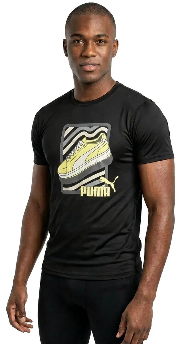 Puma Graphic Sneaker T-shirt Met Korte Mouwen M Man Zwart