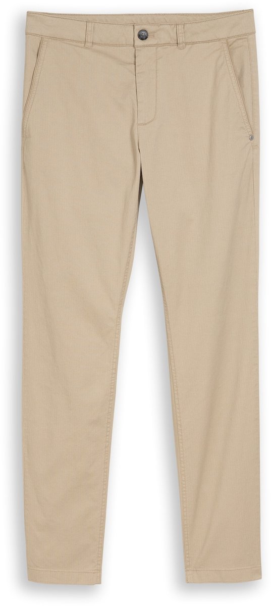 Tom Tailor - TTTRAVIS SLIM chino broek - Maat 28/32 - beige mini geometric print