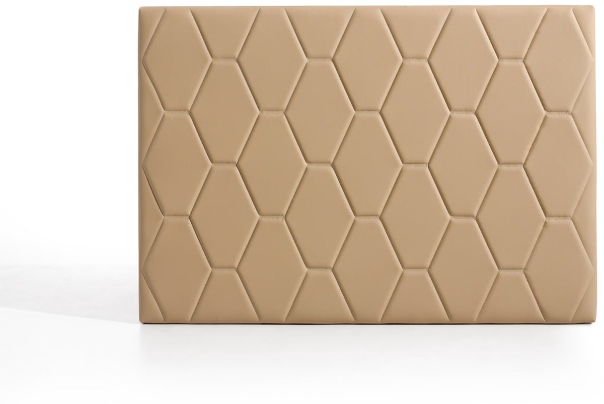 Ágata hoofdbord voor 105 cm bed van camel-kunstleer 115x115x8. Matris