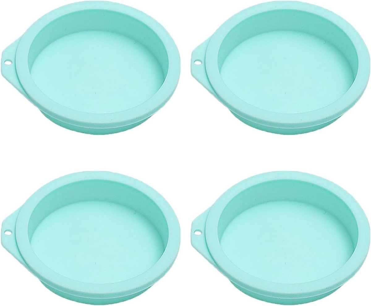 Set van 4 Siliconen Eimallen voor Airfryer - 10cm Ronde Vormpjes voor Muffins, Sandwiches en Taarten