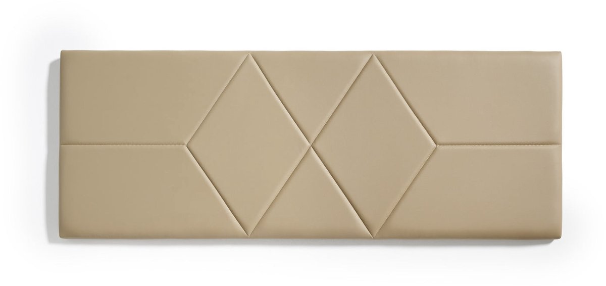 Hoofdbord voor Bed 80 Twee Ruiten Kunstleer 112x57x5cm Licht Camel